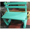 Image 1 : 35"X20"X34" AQUAMARINE COLOR GARDEN BENCH.