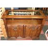 Image 1 : VINTAGE GLASSTOP WOOD SIDEBOARD