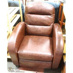 BROWN LEATHERETTE RECLINING CHAIR AS IS