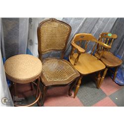 GROUP OF 4 ASSORTED CHAIRS