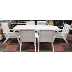 SOLID PATIO WOOD TABLE WITH 6 CHAIRS