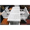Image 2 : SOLID PATIO WOOD TABLE WITH 6 CHAIRS