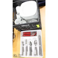 HOMESTYLES DISH SET SOLD WITH CUTLERY AND TRAY