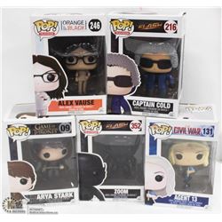 LOT OF 5 FUNKO POP INCL FIGURES FROM THE FLASH,