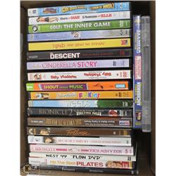 BOX OF ABOUT 20 DVDS INCL FOOTLOOSE, NOTEBOOK, THE