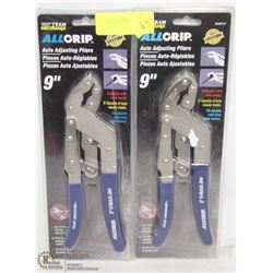 PAIR OF 9" ALL GRIP ADJUSTING PLIERS