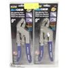 Image 1 : PAIR OF 9" ALL GRIP ADJUSTING PLIERS
