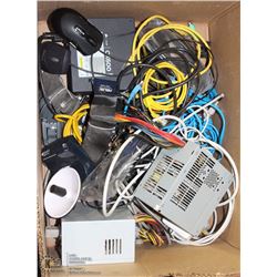 BOX OF ASSORTED COMPUTER ACCESSORIES INCLUDING