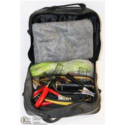 VEHICLE EMERGENCY KIT WITH BLANKET, BOOSTER