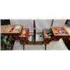 Image 1 : VINTAGE WOOD ACCORDIAN SEWING MACHINE W/ CONTENTS