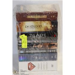 LOT OF  DVD SERIES INCL FIREFLY, SUPERMAN, TAKEN,