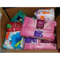 BOX OF ASSORTED NEW WOMENS ABSORBENT UNDERWEAR