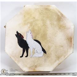 VINTAGE ARTIST SIGNED NATVIE TOM-TOM DRUM WITH