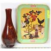 Image 1 : VINTAGE COCA COLA TRAY WITH LACQUERED VASE