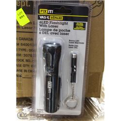 CASE OF 6 NEW LED FLASHLIGHTS WITH LASER PENS