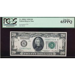 1928 $20 Atlanta Federal Reserve Note PCGS 65PPQ