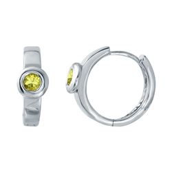 18KT White Gold 0.32ctw Yellow Sapphire Earrings