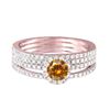 Image 1 : 14KT Rose Gold 1.03ct Citrine and Diamond Ring