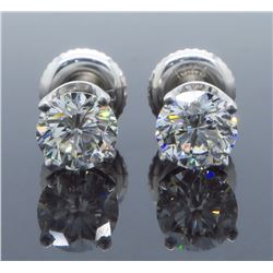14KT White Gold 1.00ctw Diamond Earrings