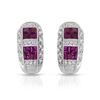 Image 1 : 14KT White Gold 1.44ctw Ruby and Diamond Earrings