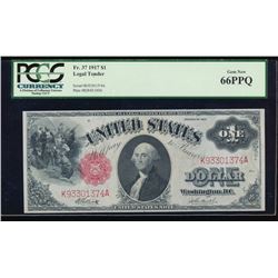1917 $1 Legal Tender Note PCGS 66PPQ