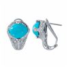 Image 1 : 14KT White Gold 5.84ctw Turquoise and Diamond Earrings