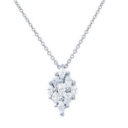 18KT White Gold 0.41ctw Diamond Pendant with Chain