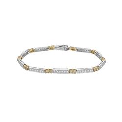 14KT Two Tone Gold 1.97ctw Yellow Diamond Bracelet