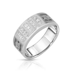 14KT White Gold 0.58ctw Diamond Wedding Band
