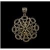 Image 2 : 5.56 ctw Citrine and Diamond Pendant - 14KT White Gold