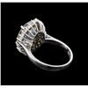 Image 3 : 4.68 ctw Aquamarine and Diamond Ring - 14KT White Gold