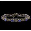 14KT White Gold 7.90 ctw Tanzanite and Diamond Bracelet