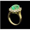 Image 4 : 4.78 ctw Emerald and Diamond Ring - 14KT Yellow Gold