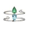 Image 1 : 0.47 ctw Emerald and Diamond Ring - 14KT White Gold