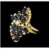 2.05 ctw Sapphire and Diamond Ring - 14KT Yellow Gold