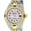 Rolex Ladies 2 Tone 14K MOP Sapphire & Diamond Datejust Wristwatch
