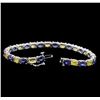 Image 3 : 14KT White Gold 14.97 ctw Blue and Yellow Sapphire Bracelet