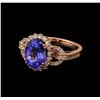 3.59 ctw Tanzanite and Diamond Ring - 14KT Rose Gold