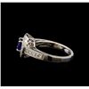 Image 1 : 1.12 ctw Sapphire and Diamond Ring - 14KT White Gold
