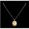 26.39 ctw Opal and Diamond Pendant With Chain - 14KT Rose Gold