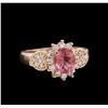 1.15 ctw Pink Tourmaline and Diamond Ring - 14KT Rose Gold