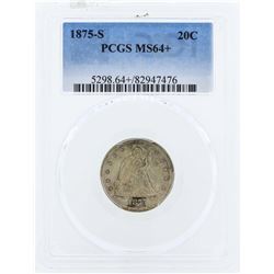 1875-S Seated Liberty Twenty Cent Piece Coin PCGS MS64+