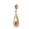 Image 2 : 1.15 ctw Ruby and Diamond Earrings - 18KT Yellow Gold