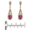 Image 3 : 1.15 ctw Ruby and Diamond Earrings - 18KT Yellow Gold