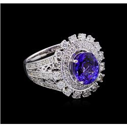 14KT White Gold 2.71 ctw Tanzanite and Diamond Ring