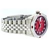 Image 2 : Rolex Mens Stainless Steel Red Vignette Diamond & Ruby Datejust Wristwatch