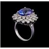 Image 4 : 8.26 ctw Tanzanite and Diamond Ring - 14KT White Gold