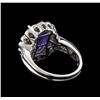 Image 3 : 4.04 ctw Tanzanite and Diamond Ring - 14KT White Gold