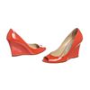 Image 1 : Jimmy Choo Orange Patent Leather Open Toe Wedges 35