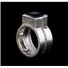 Image 4 : Crayola 3.5 ctw Amethyst and White Sapphire Ring - .925 Silver